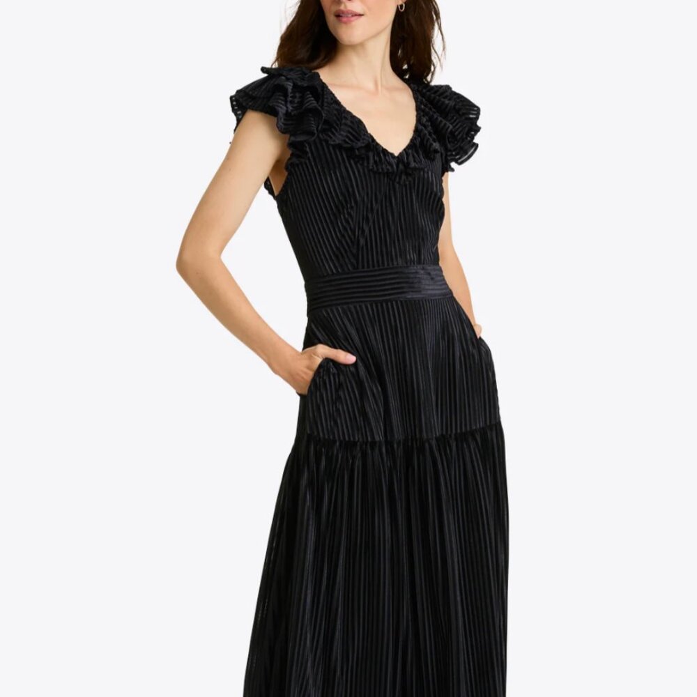 Draper James Erica Midi Dress - Black Velvet